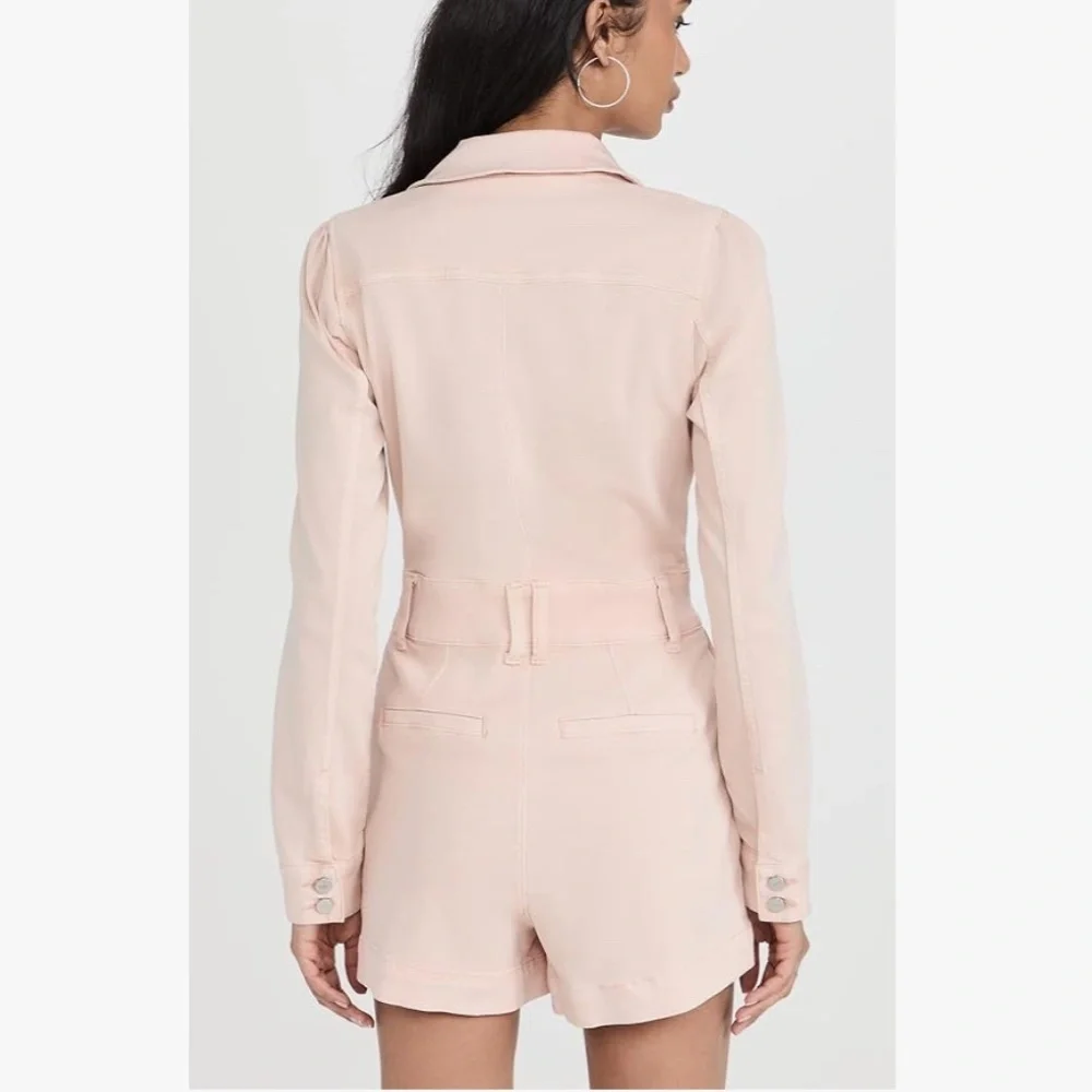 PAIGE “Meg” Romper in Vintage Pink Valentine Size 6 | Long Sleeve Utility